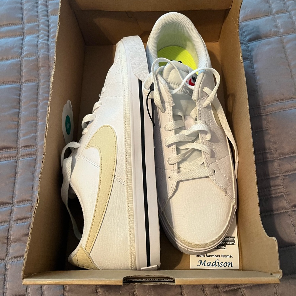 NWT Nike Court Legacy White and Cream Sneakers